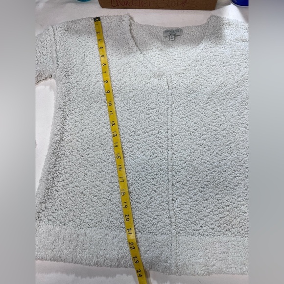 🛍️WARM & COZY Ivory boucle crew neck sweater size S. - Picture 9 of 12